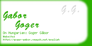 gabor goger business card